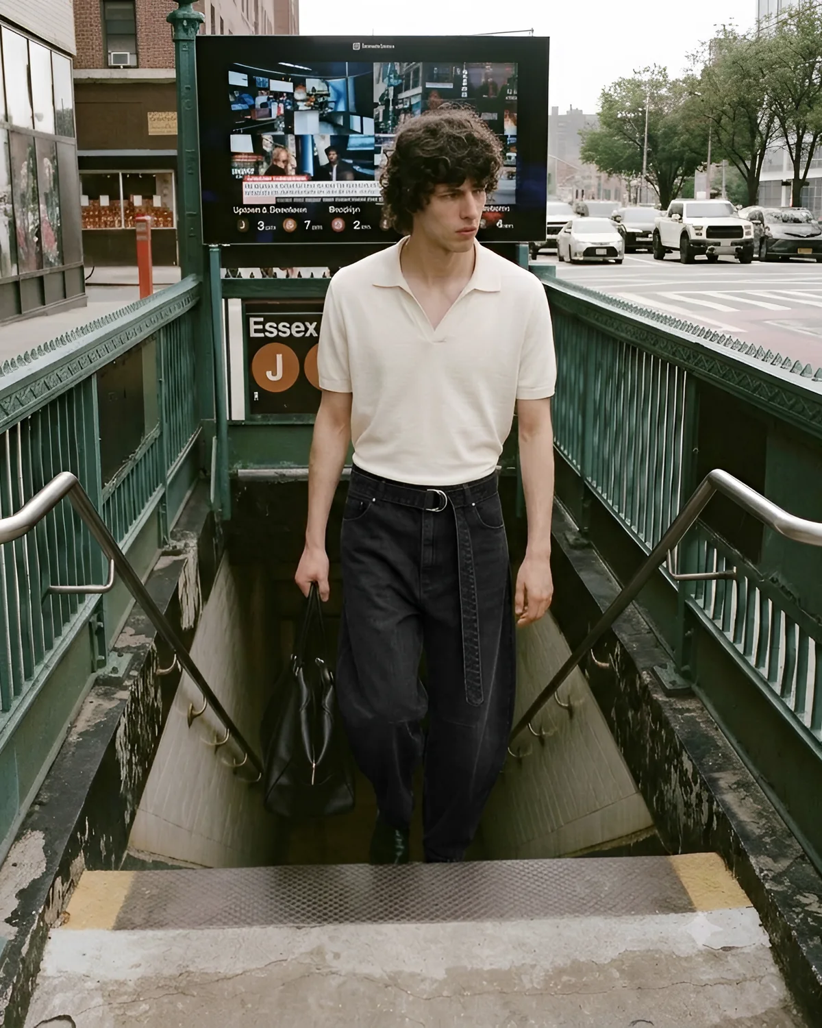 Coming up the Essex St subway steps